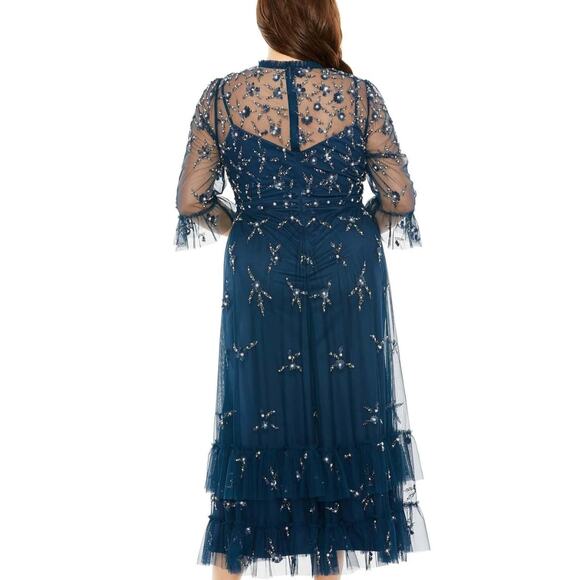 Mac Duggal Fabulouss Dress Sage Blue Plus Size 16 W NWT 9263 Mother of the Bride - Picture 12 of 16